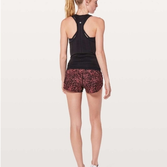 Lululemon Speed Up Short *2.5" Infinity Speed Up Short Glossy Black / Coral sz 6 - Picture 3 of 11